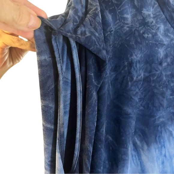 Umgee Navy Tie Dye Ruched Sleeveless Maxi Dress Oversized Shift Sz S - Picture 7 of 9